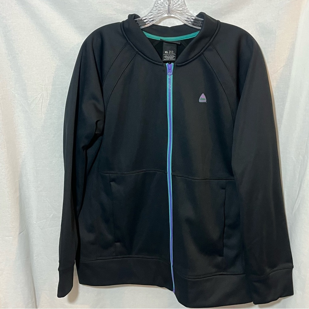 Burton Zip Up Black With Purple & Turquoise Accents Size XL